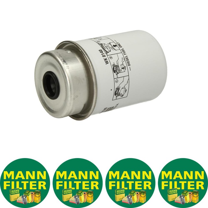 Filtru combustibil Mann Filter WK 8140 pentru RVI MIDLUM, JOHN DEERE 6000, NEW HOLLAND TM 4045D-DCI6-W 01.97, 4 stickere Mann Filru