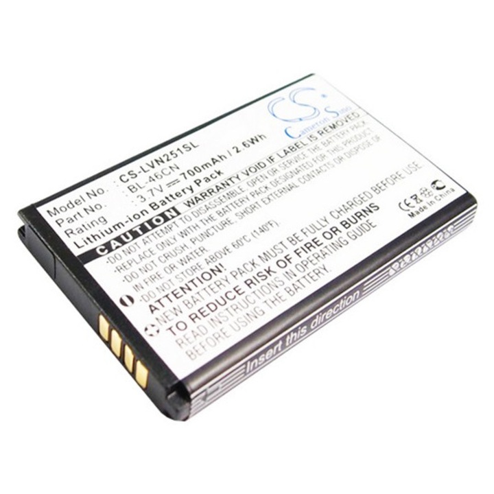 Cameron sino li-ion akkumulátor, 3.7v/700mAh, lg bl-46cn kompatibilis fekete, gyártói csomagolás