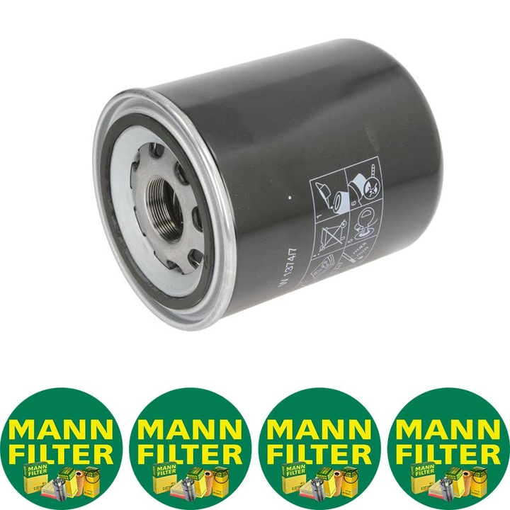 Filtru ulei Mann Filter W 1374/7 pentru CLAAS 220, 230, 240, MASSEY FERGUSON 8650, 8670, 8680, 8690, 8727, 8730, 8732, 8735, 8737, VALTRA S 230, S 232, S 233, S 240, S 260, S 262, S 263, S 274, S 280, S 292, 4 stickere Mann Filru
