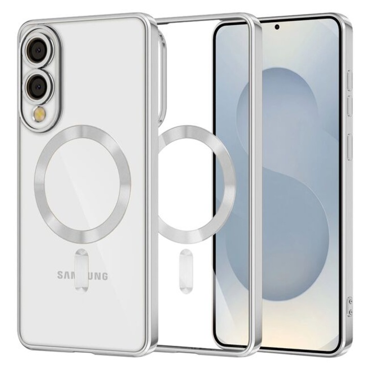 Puha, mágneses luxustok, Samsung Galaxy S25 Edge készülékkel kompatibilis, ezüst