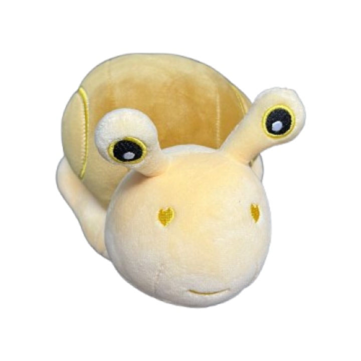 Jucarie de plus, melc, 22 cm, culoare crem