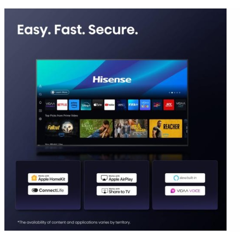 Televizor MiniLED ULED Hisense 190 cm 75" 75U7Q, Ultra HD 4K, art TV, WiFi, CI+