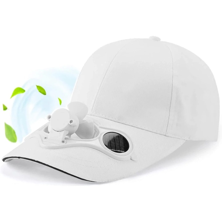 Sapca de baseball, SFH, SFH-8934, Universala, Fara, Ventilator solar, Racire ecologica, Marime reglabila 54-60 cm, Bumbac, Ventilator incorporat, Protectie solara, Nu necesita baterii, Impermeabila