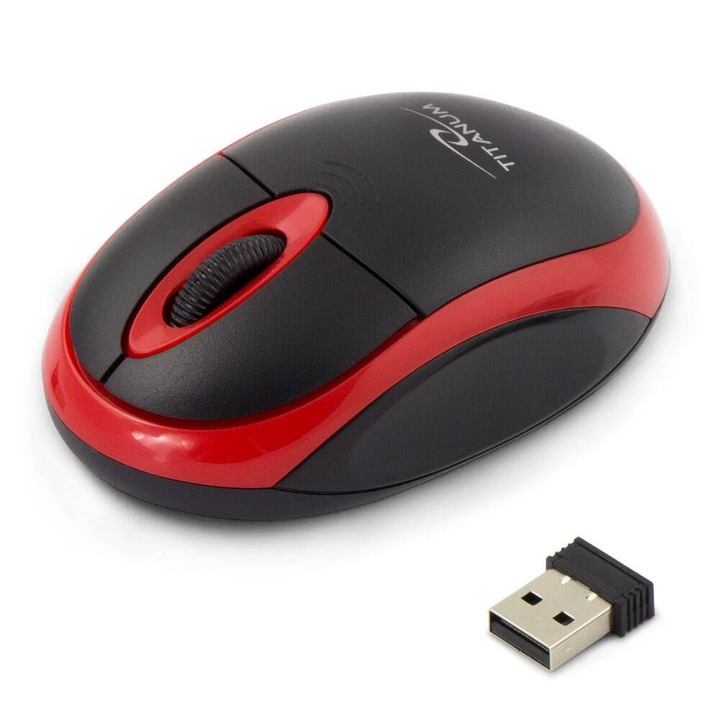 Mouse TITANUM TM116E Wireless 3D 2.4GHZ 1000DPI Rosu