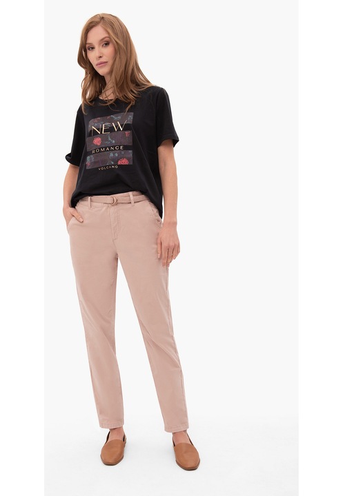 Női chino nadrág övvel Volcano R-Figya rózsaszín, M