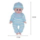 Baba szett babakocsival és kiegészítőkkel, 33cm, szilikon, kék