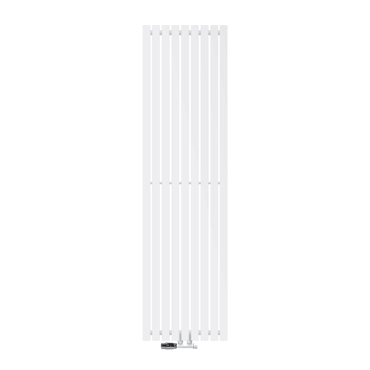 Radiator pentru baie Luxebath 480 x 1800 mm model panou Stella alb, calorifer plat monocapa, set de conexiuni cu termostat in forma de colt, cuplare la perete, uscator rufe, incalzitor port-prosop