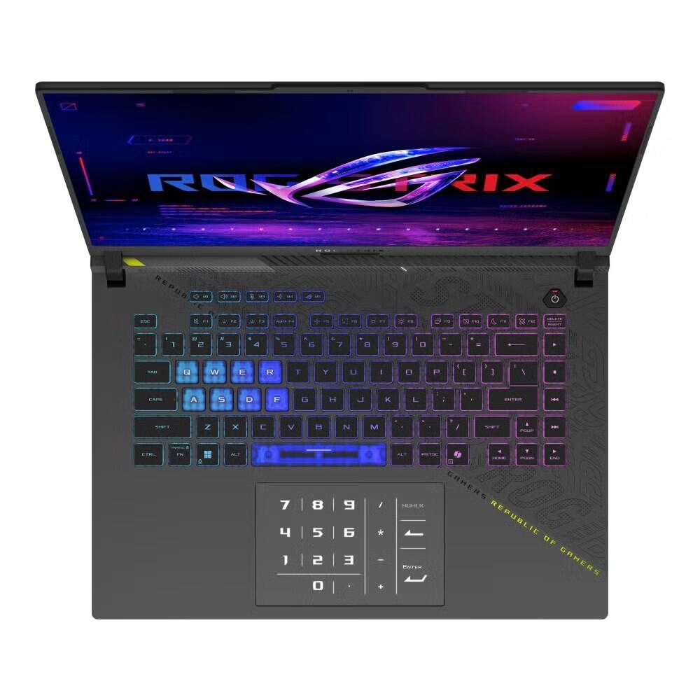 Laptop ASUS ROG Strix G16 G614PR-R9161W AMD Ryzen 9 8940HX 16inch WUXGA 16GB DDR5-SDRAM 1 TB SSD NVIDIA GeForce RTX 5070 Ti Wi-Fi 6E (802.11ax) Windows 11 Home Black Grey