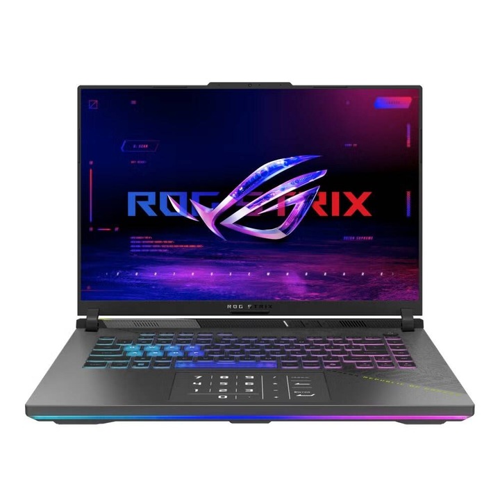 Laptop ASUS ROG Strix G16 G614PR-R9161W AMD Ryzen 9 8940HX 16inch WUXGA 16GB DDR5-SDRAM 1 TB SSD NVIDIA GeForce RTX 5070 Ti Wi-Fi 6E (802.11ax) Windows 11 Home Black Grey