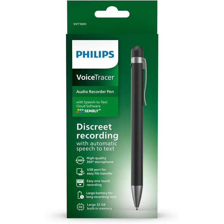 Аудио рекордер, Philips DVT1600, 8 GB, USB 2.0