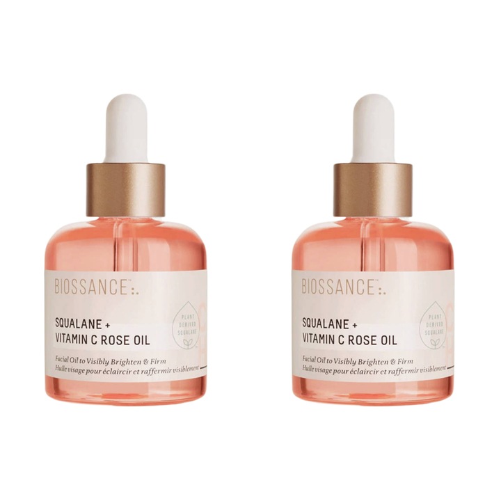 2 üveg Biossance Squalane + C-vitamin rózsaolaj szérum, 30ml