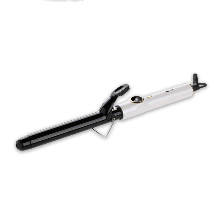 Ondulator SOKANY, 5 trepte de temperatura reglabile, ecran LED, strat ceramic, tehnologie nano-titan, incalzire rapida, 980°F (grade Fahrenheit), cable de alimentare rotativ la 360 de grade, culori negru si alb, priza conform standardului european