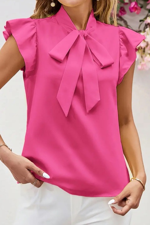 Bluza casual cu maneca scurta, Magenta