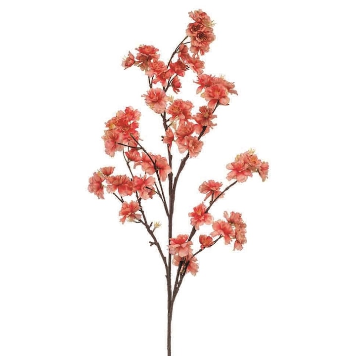 Ramura decorativa de cires, artificial, rosu, 120 cm