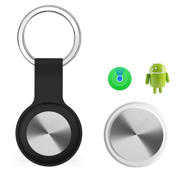 Мини GPS тракер против изгубен предмет, за Android и iOS, Bluetooth 5.2, глобално покритие, за ключове/багаж/портфейл, черен