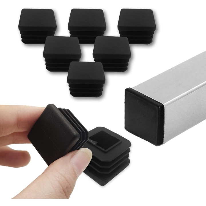 Протектори за крака на столове Kengege, пластмасови, 1.25", устойчиви на удар, черни, 12 броя