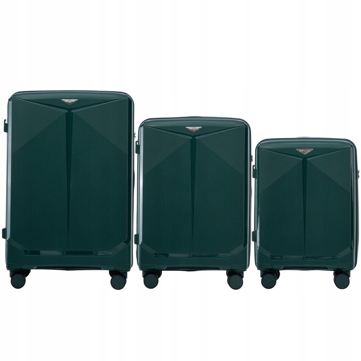 Set 3 Bagaje, Wings, Cockatiel, polipropilen, Dark Green, cu TSA