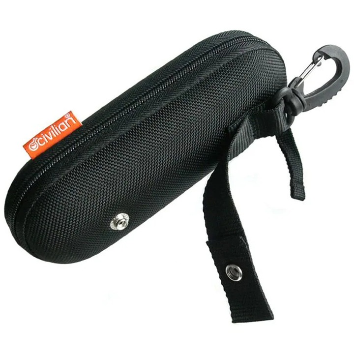 Etui pentru ochelari Hazard 4 POD Hard-Top, negru, 19x8x6,5cm, cu carabinita integrata si sistem MOLLE/PALS