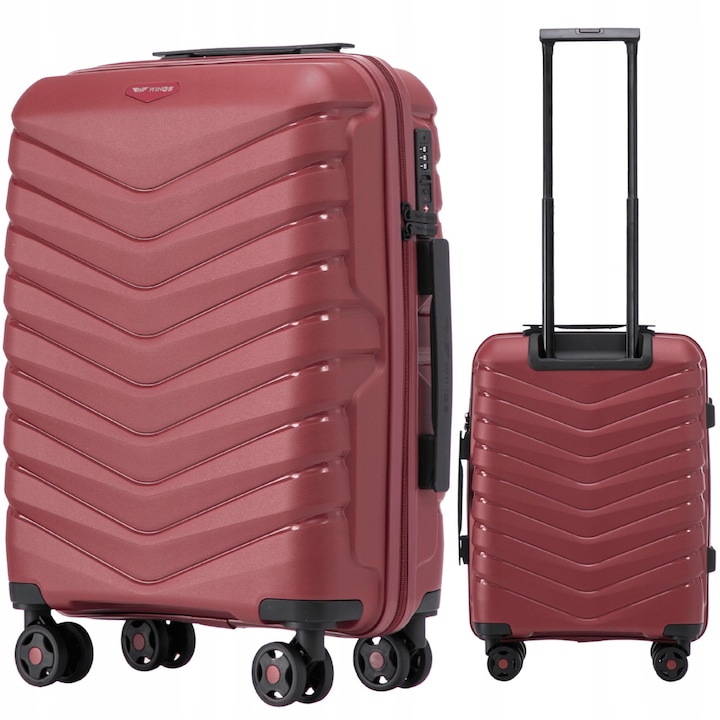 Wings kabin bőrönd, PHX01, polipropilén, TSA zár, borvörös, 55x40x20cm