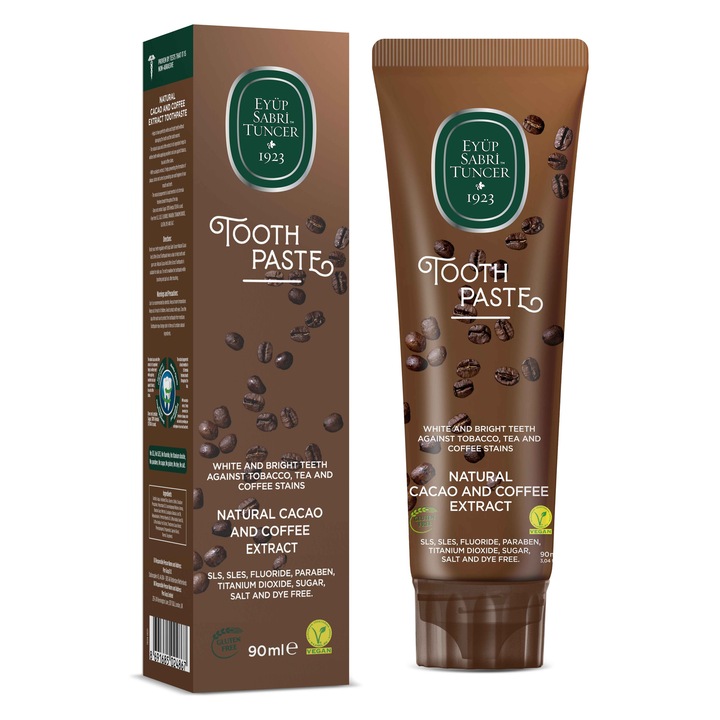 Eyüp Sabri Tuncer Fogkrém természetes kakaó- és kávékivonattal, 90 ml