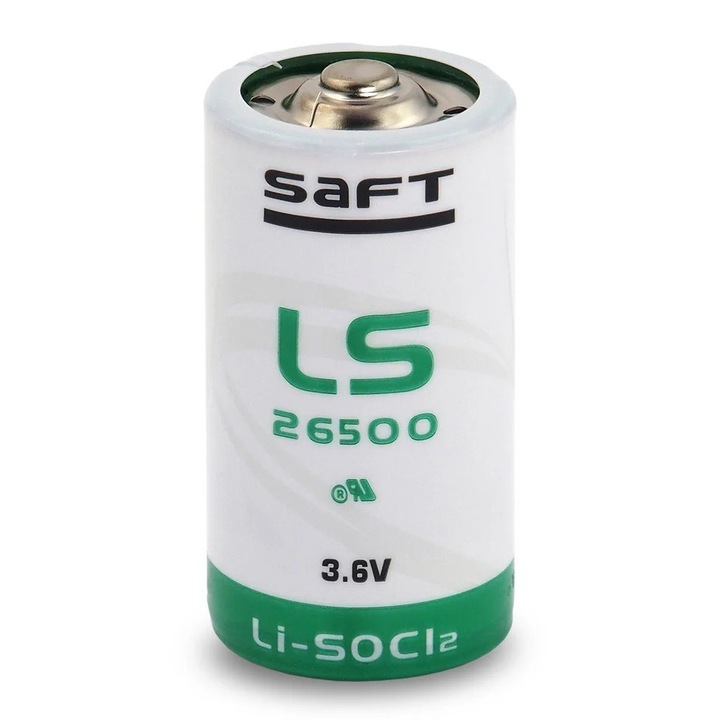 Baterie Lithium SAFT LS26500, 3,6V, 7.7Ah, 150mA, 26,5x49,1mm