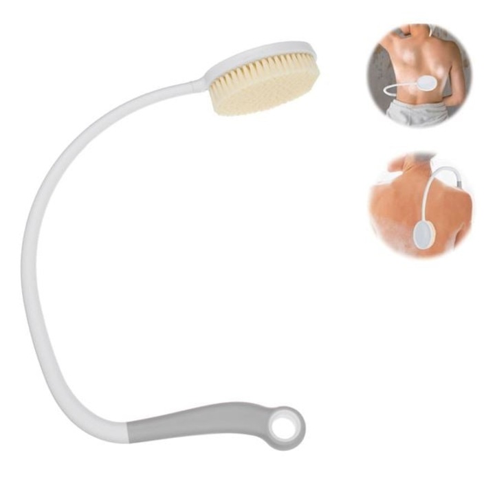 Четка за баня за гръб с извита дръжка, U-образна, противоплъзгаща, удължена дължина