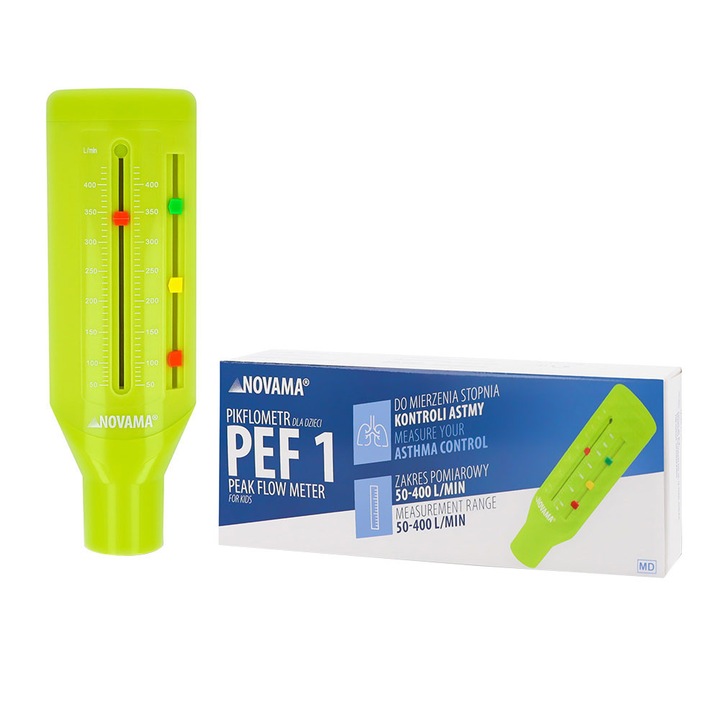 Spirometru portabil Novama PEF 1, peak flow meter, pentru copii, certificat, realizat din ABS, ideal pentru uz casnic sau in cabinetele de specialitate