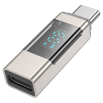 Adaptor Type-C la Type-C Borofone BV25 display grey