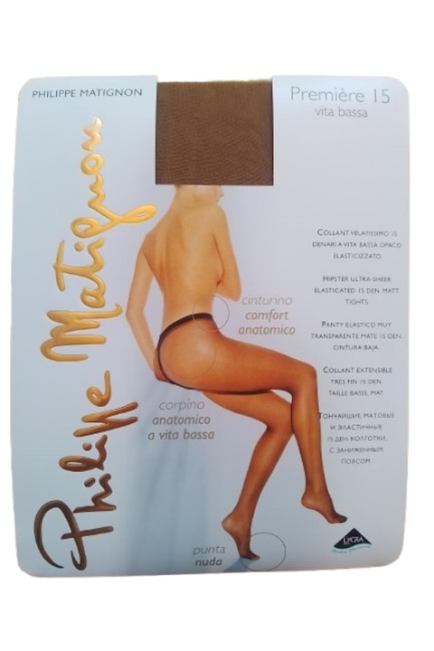 Dres Philippe Matignon 15 den Lycra, Talie joasa, Tutto nudo, Mat, The