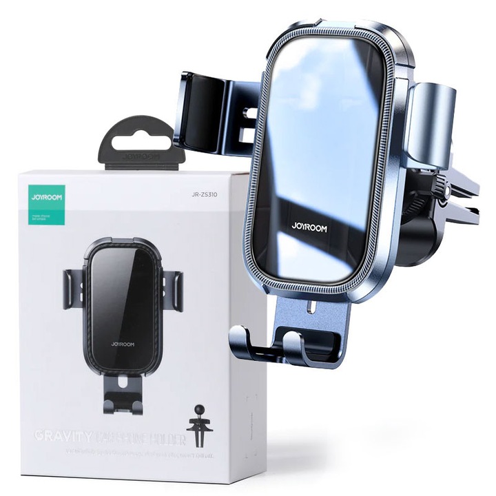 Стойка за кола Joyroom (JR-ZS310), със странични скоби, двойно фиксиране, монтаж на вентилационен отвор, MultiAngle, AutoGravity, черна