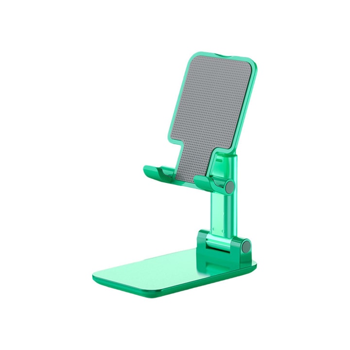 Стойка за мобилен телефон, регулируема по височина и ъгъл, съвместима с телефони 4"-8", зелена