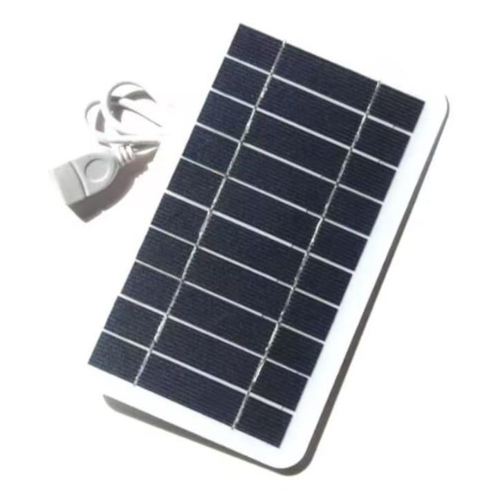 Mini panou solar pentru incarcare baterie externa, EVNC, Portable Solar Panel, putere 5V 2W, inlcude cablu USB