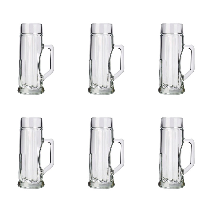 Söröskorsó, Söröspoharak, 6 db-os söröskorsó készlet, Prémium, bordázott - 0,3 literes