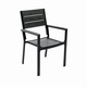 Set mobilier terasa/gradina, MESTERINO, Structura din otel, masa + 6 scaune, Gri