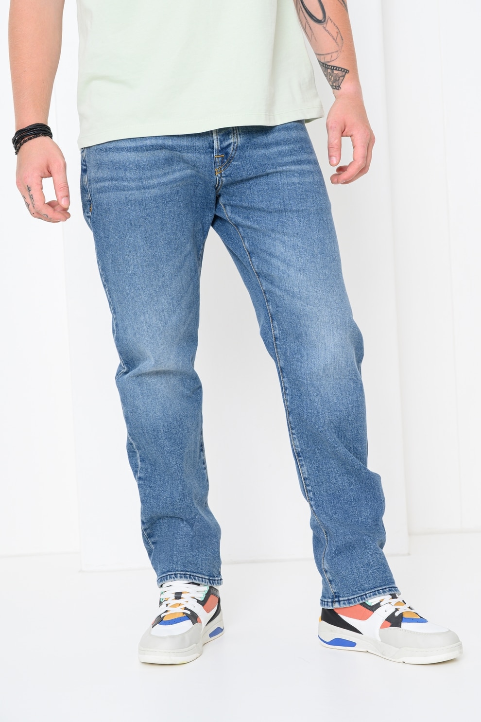 Scotch & Soda, Blugi drepti The Zee, Albastru melange, W32-L32