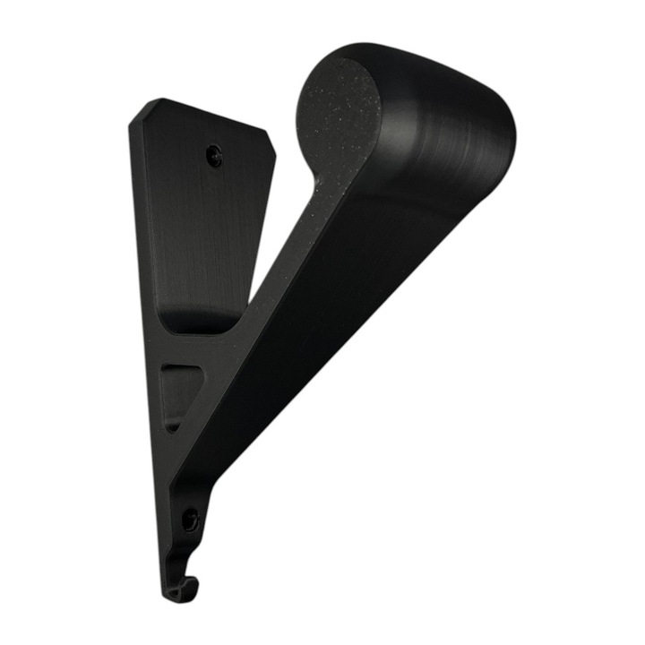 Suport pentru Casca de Motocicleta, Montaj pe Perete, Culoare Negru, Cu suruburi de fixare incluse