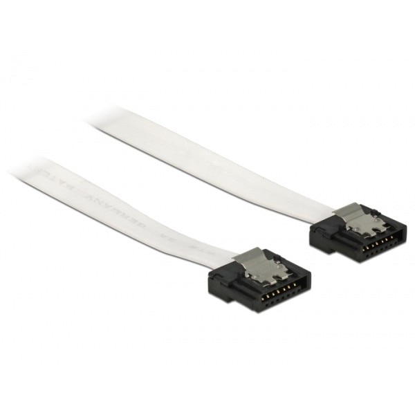 Cablu SATA FLEXI 6 Gb/s 100 cm white metal, Delock 83556