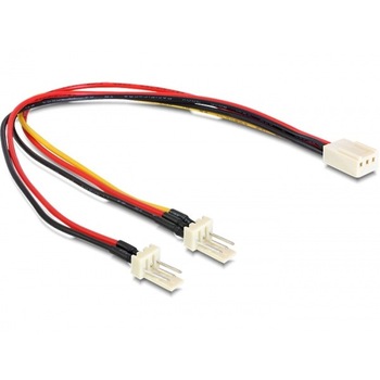 Cablu alimentare 3 pini la 2 x 3 pini M-T (fan) 22cm, Delock 89343 Cablu alimentare 3 pini la 2 x 3 pini M-T (fan) 22cm, Delock 89343