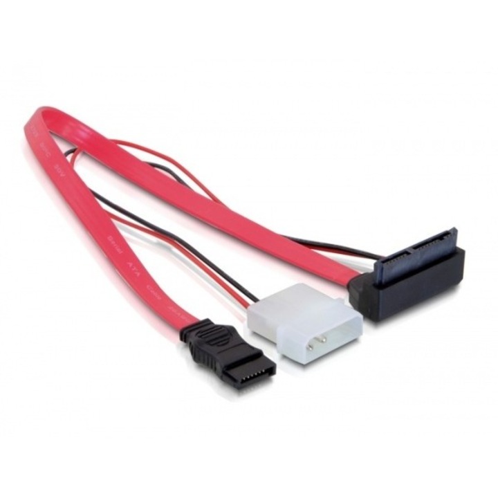 Cablu Micro SATA la SATA 7 pini + alimentare Molex in unghi, Delock 82551