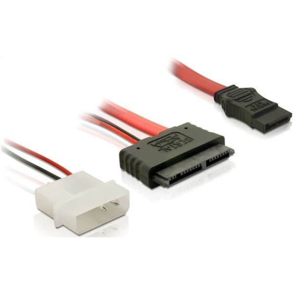 Cablu Micro SATA la 2 Pini Molex + SATA, Delock 84384