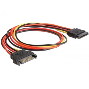 Cablu prelungitor alimentare SATA 15 pini 50cm, Delock 60132 Cablu prelungitor alimentare SATA 15 pini 50cm, Delock 60132