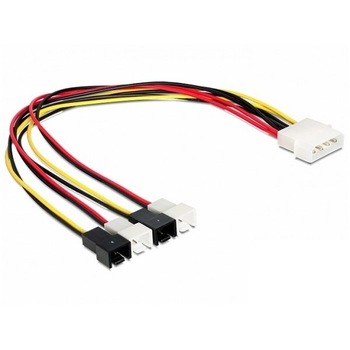 Cablu de alimentare Molex 4 pini tata la 4 x Fan 2 pini, Delock 83343 Cablu de alimentare Molex 4 pini tata la 4 x Fan 2 pini, Delock 83343