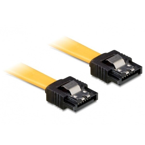Cablu SATA 6 Gb/s drept-drept clips metalic 70 cm, Delock 82813