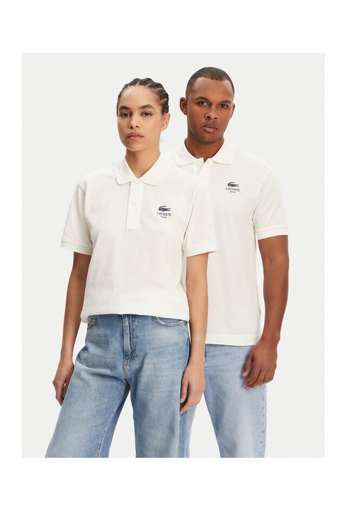 Унисекс поло тениска Lacoste, PH2723, памук, цвят екрю, Екрю