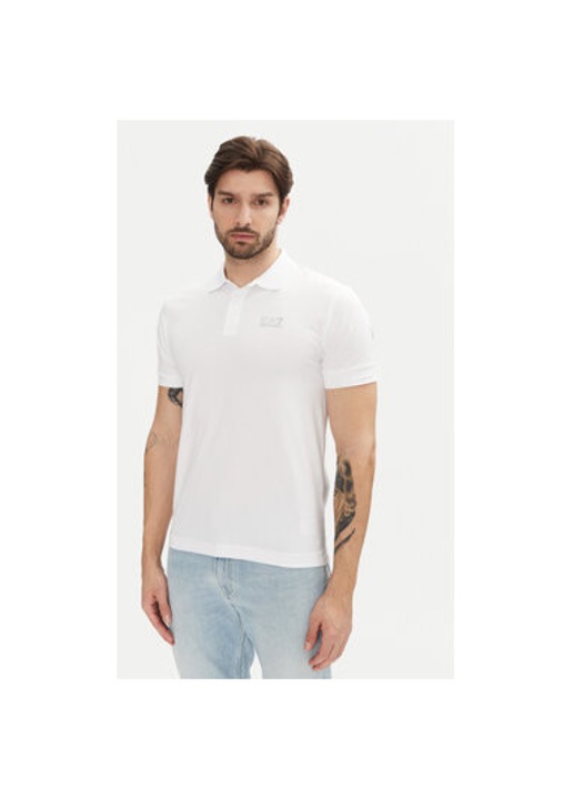 Мъжка поло риза Ea7 Emporio Armani, 8NPF14 PJVQZ, Памук, Бял, Бял