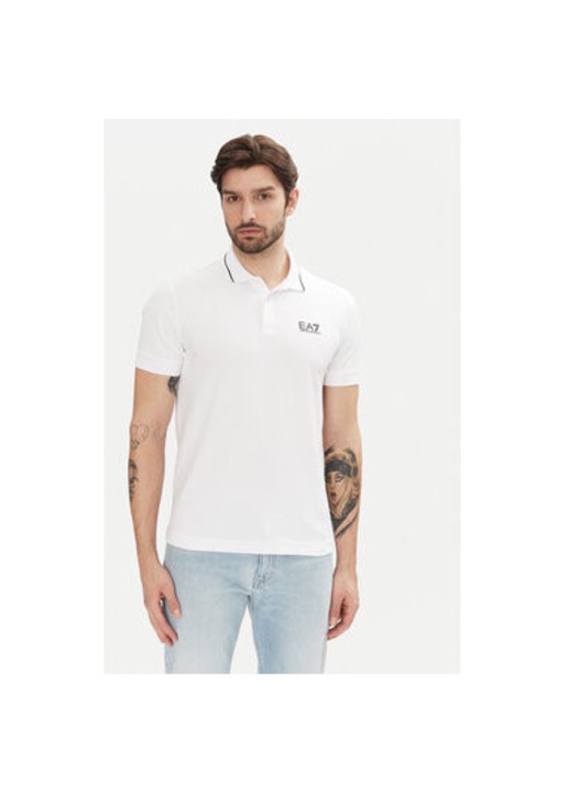 Мъжка поло риза Ea7 Emporio Armani, 8NPF16 PJVUZ, Памук, Бял, Бял