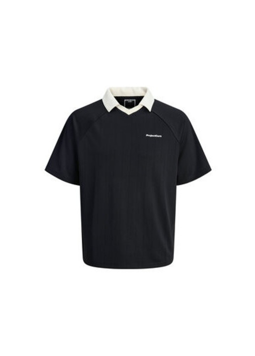 Jack Jones ferfi poloing, 12276758, polieszter, fekete, Fekete
