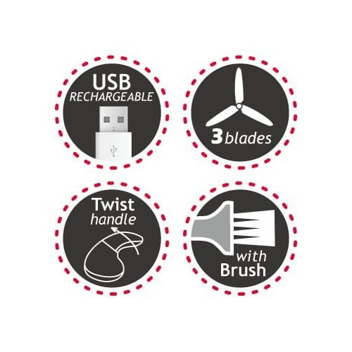 Aparat electric de ras pentru haine KLAUSBERG KB-7805, acumulator, recipient pentru fibre, alb/gri