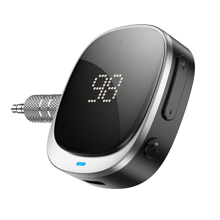 Receptor Bluetooth cu iesire Aux Jack 3.5mm, Pentru Masina, Afisaj Digital, E80, Negru