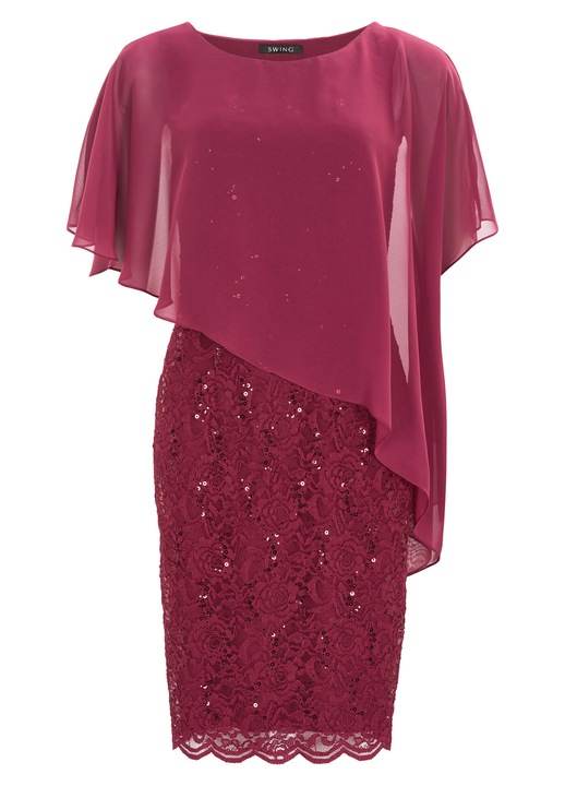 Rochie dama Swing, 77760410, Poliester, Visiniu, 34